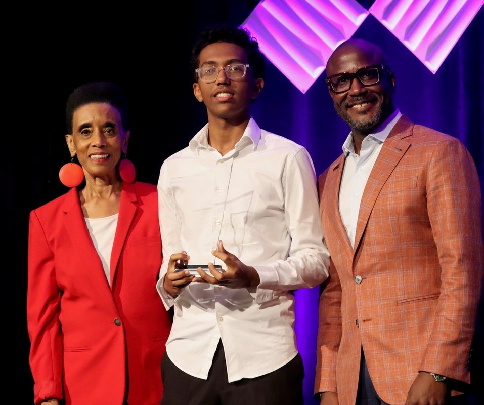 Allyn Shaw with a young honoree at the Truist 2026 Pride Awards